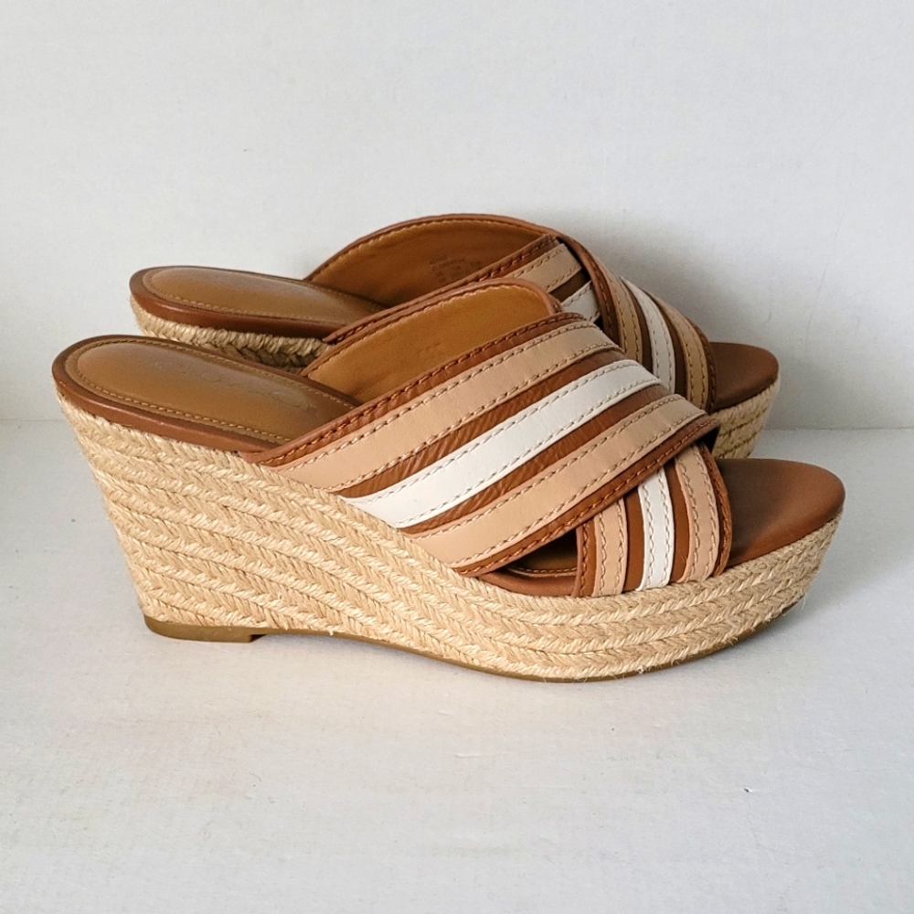 COACH Florentine Plarform Espadrille Wedge Sandals 6B